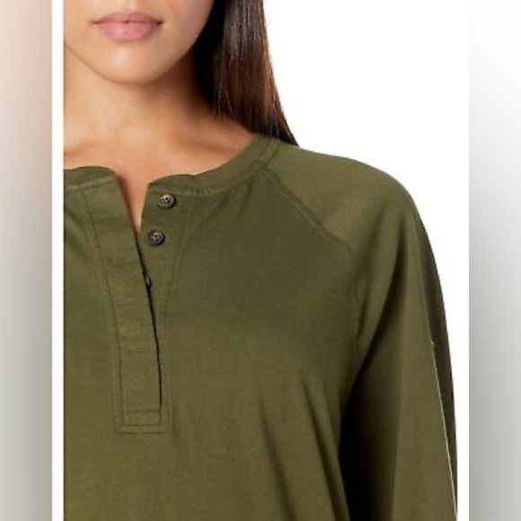 Madewell Loden Tuscan Green Henley Long Sleeve Tee Size S - Picture 3 of 9